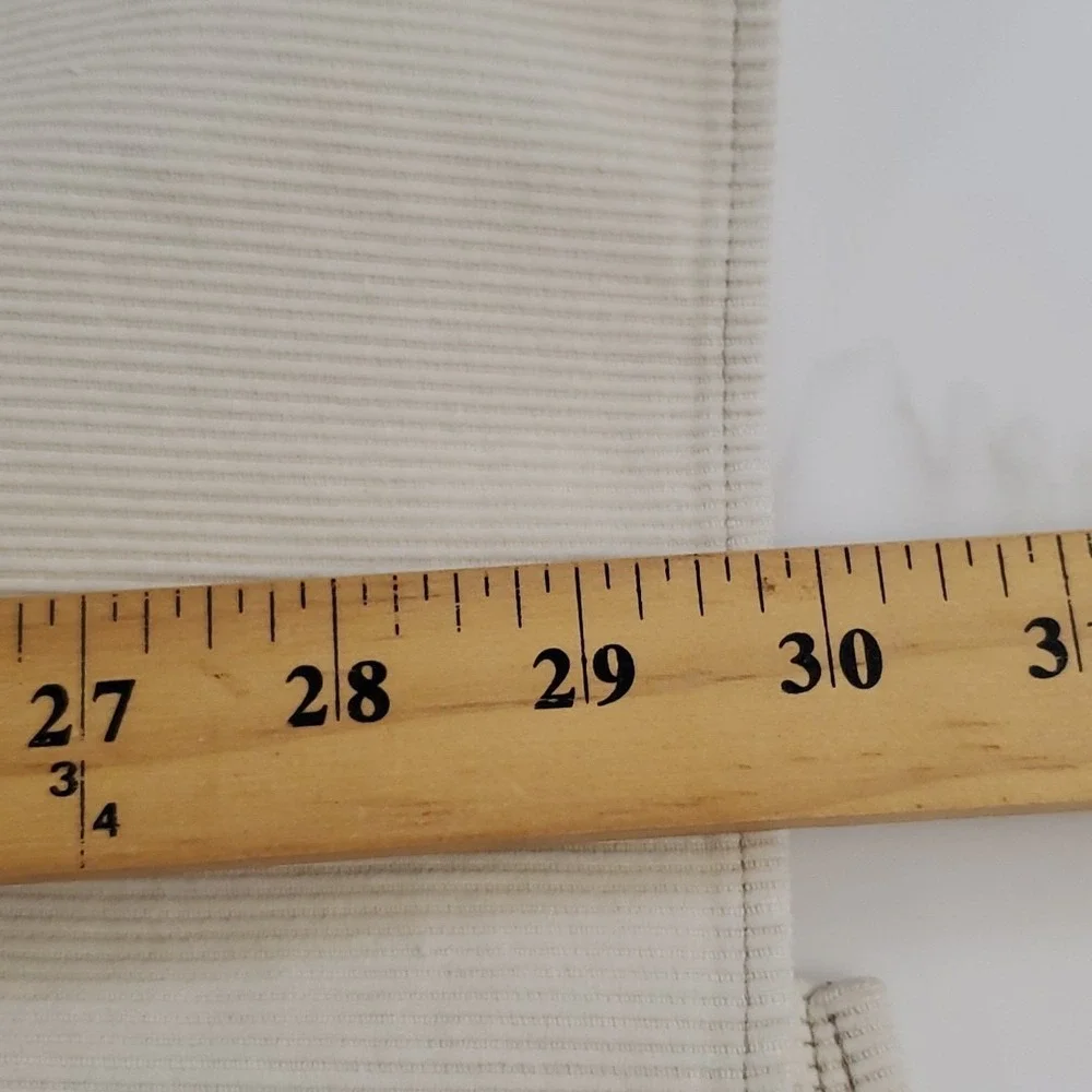 VTG Stefano Basics Black Men's Corduroy Shirt Shacket Large Beige Cream 2 Pocket
